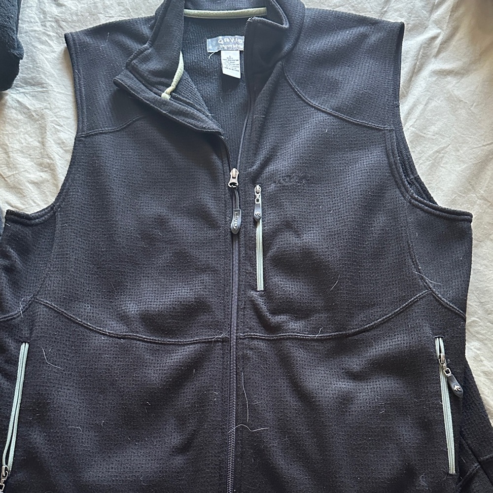 Orvis Black Vest with Gray Accents